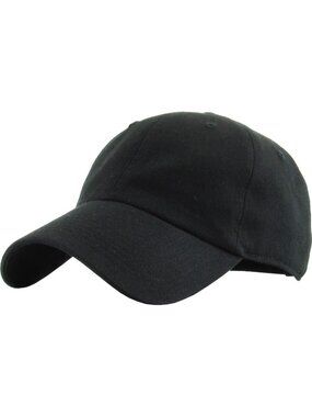 〽️Unisex Black Adjustable Low Crown Baseball Cap Classic Cotton Plain Dad Hat